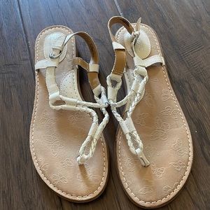 Boc Born White and Silver Braided Sandals